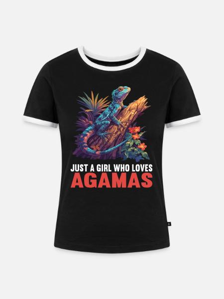 Agamen Agame - Frauen Kontrast-T-Shirt - Schwarz/Weiß