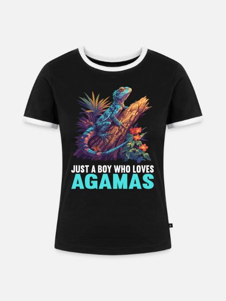 Agamen Agame - Frauen Kontrast-T-Shirt - Schwarz/Weiß