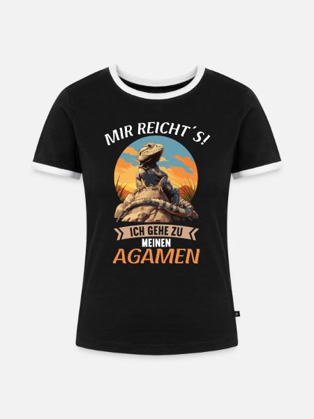 Agamen Agame - Frauen Kontrast-T-Shirt - Schwarz/Weiß