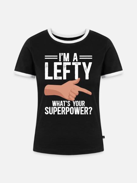 Linkshänder - Frauen Kontrast-T-Shirt - Schwarz/Weiß