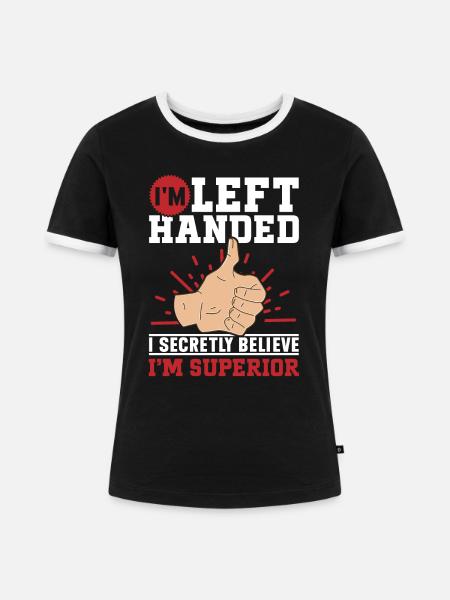 Linkshänder - Frauen Kontrast-T-Shirt - Schwarz/Weiß