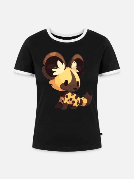 Wildhunde Wildhund - Frauen Kontrast-T-Shirt - Schwarz/Weiß