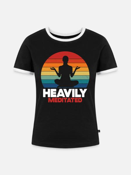 Stark meditiert - Frauen Kontrast-T-Shirt - Schwarz/Weiß