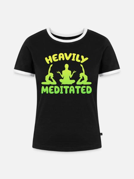 Stark meditiert - Frauen Kontrast-T-Shirt - Schwarz/Weiß