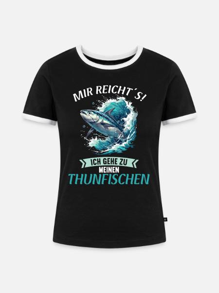 Tuna Thunfische Thunfisch - Frauen Kontrast-T-Shirt - Schwarz/Weiß