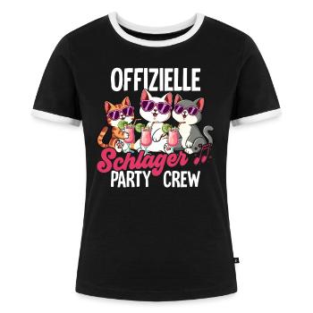Schlager - Frauen Kontrast-T-Shirt - Schwarz/Weiß - Vorne - Selfina (174cm)