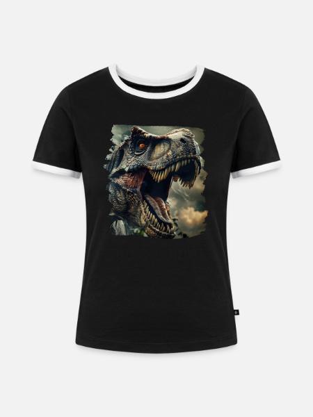 Allosaurier Allosaurus - Frauen Kontrast-T-Shirt - Schwarz/Weiß
