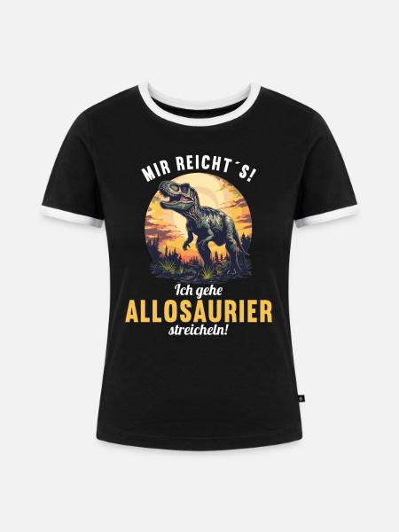 Allosaurier Allosaurus - Frauen Kontrast-T-Shirt - Schwarz/Weiß
