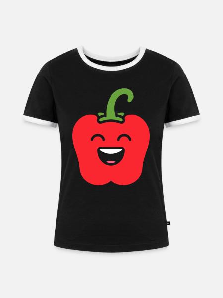 Pfeffer - Frauen Kontrast-T-Shirt - Schwarz/Weiß