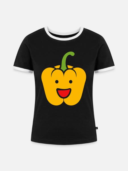 Pfeffer - Frauen Kontrast-T-Shirt - Schwarz/Weiß