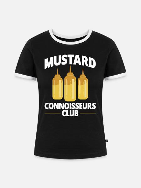 Senf Mustard - Frauen Kontrast-T-Shirt - Schwarz/Weiß