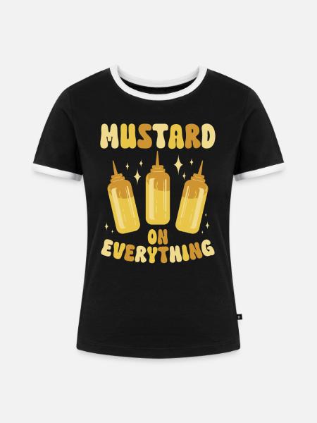 Senf Mustard - Frauen Kontrast-T-Shirt - Schwarz/Weiß