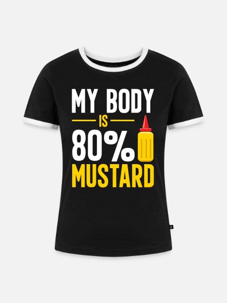 Senf Mustard - Frauen Kontrast-T-Shirt - Schwarz/Weiß