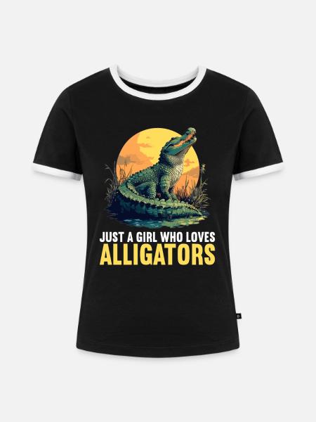 Alligatoren Alligator - Frauen Kontrast-T-Shirt - Schwarz/Weiß