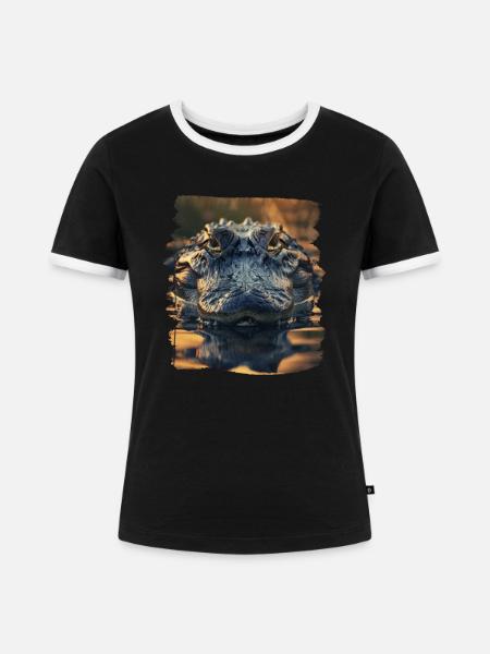 Alligatoren Alligator - Frauen Kontrast-T-Shirt - Schwarz/Weiß