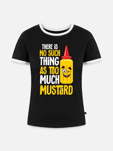Senf Mustard - Frauen Kontrast-T-Shirt - Schwarz/Weiß
