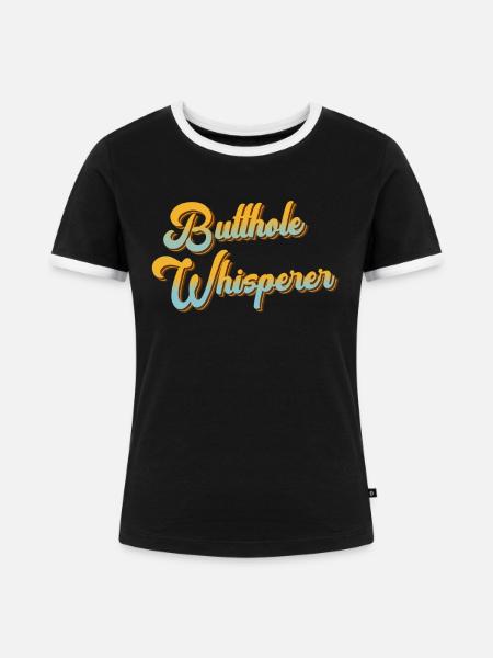 Arschloch-Flüsterer - Frauen Kontrast-T-Shirt - Schwarz/Weiß