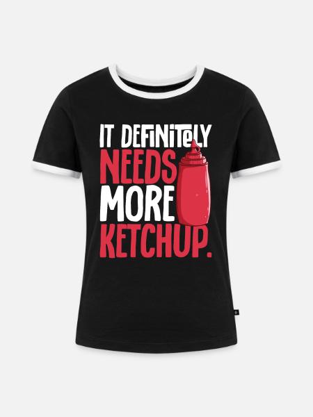 Ketchup Tomatenketchup - Frauen Kontrast-T-Shirt - Schwarz/Weiß