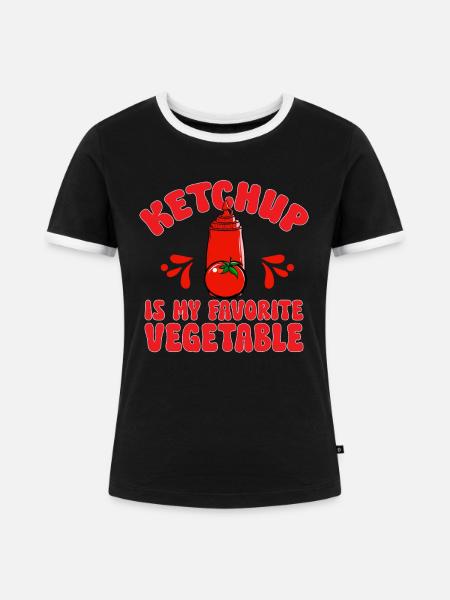 Ketchup Tomatenketchup - Frauen Kontrast-T-Shirt - Schwarz/Weiß