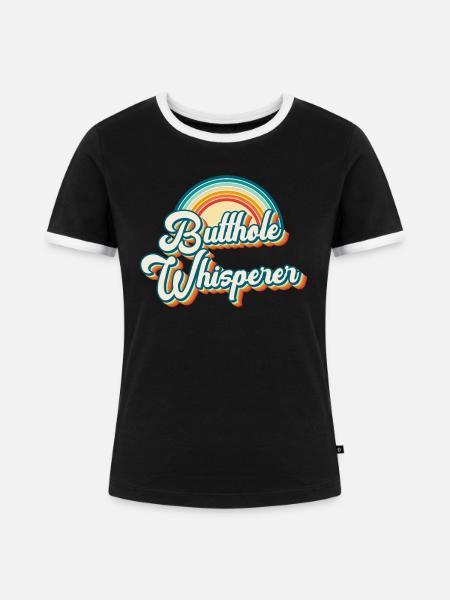 Arschloch-Flüsterer - Frauen Kontrast-T-Shirt - Schwarz/Weiß