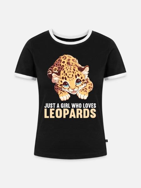 Leoparden Leopard - Frauen Kontrast-T-Shirt - Schwarz/Weiß