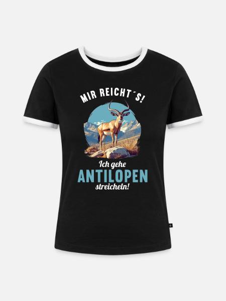 Antelope Antilopen Antilope - Frauen Kontrast-T-Shirt - Schwarz/Weiß