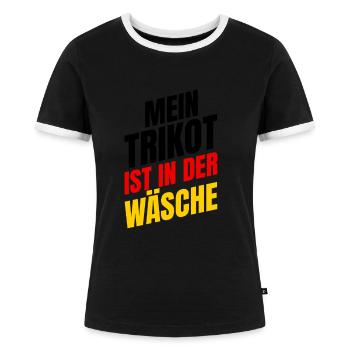 Mein Trikot Ist In Der Wäsche - Frauen Kontrast-T-Shirt - Schwarz/Weiß - Vorne - Selfina (174cm)