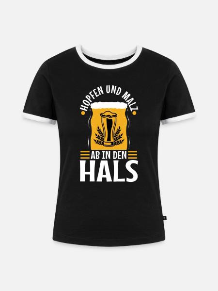 Hopfen und Malz - Frauen Kontrast-T-Shirt - Schwarz/Weiß