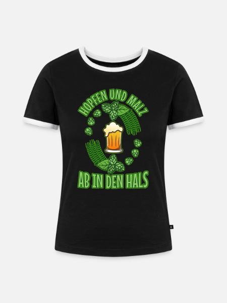 Hopfen und Malz - Frauen Kontrast-T-Shirt - Schwarz/Weiß