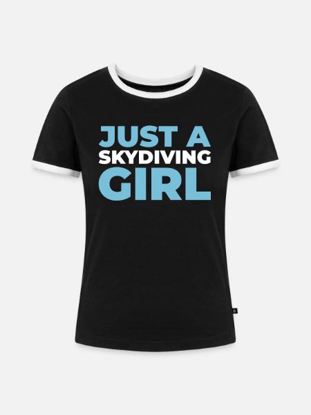 Fallschirmspringer Fallschirmspringen - Frauen Kontrast-T-Shirt - Schwarz/Weiß