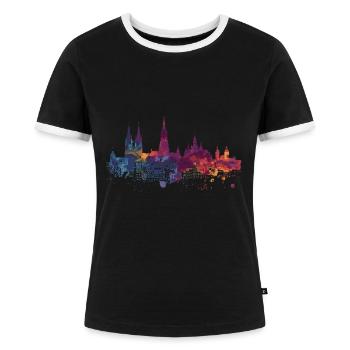 Ulm - Frauen Kontrast-T-Shirt - Schwarz/Weiß - Vorne - Selfina (174cm)