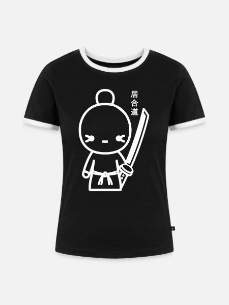 iaido - Frauen Kontrast-T-Shirt - Schwarz/Weiß