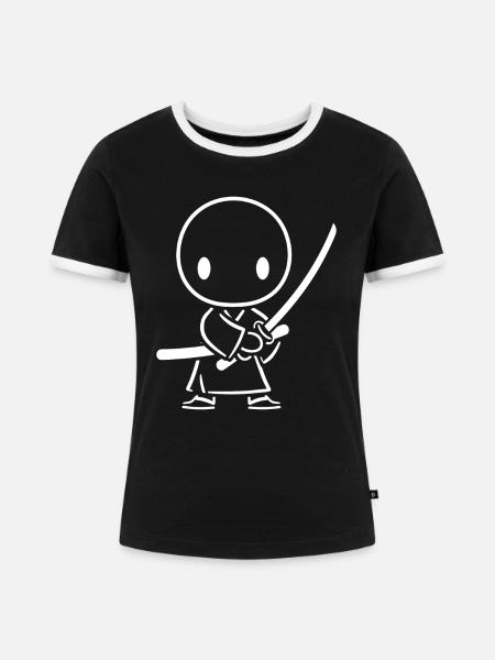 iaido - Frauen Kontrast-T-Shirt - Schwarz/Weiß