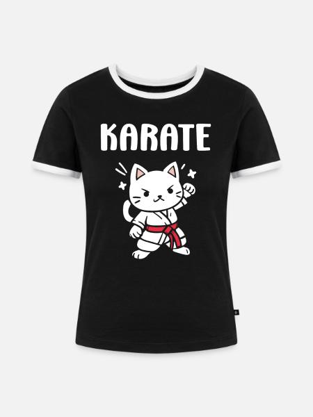 Karate - Frauen Kontrast-T-Shirt - Schwarz/Weiß