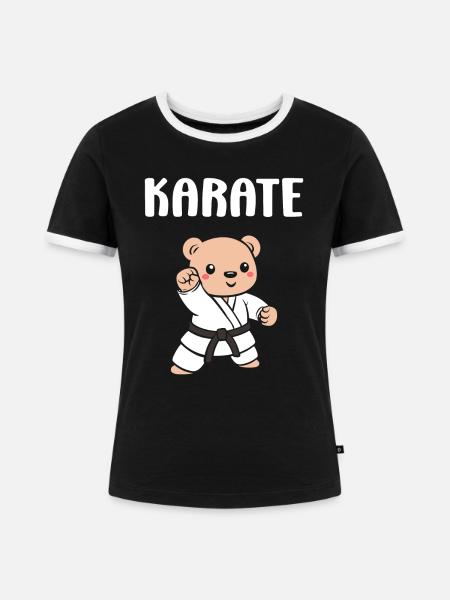 Karate - Frauen Kontrast-T-Shirt - Schwarz/Weiß