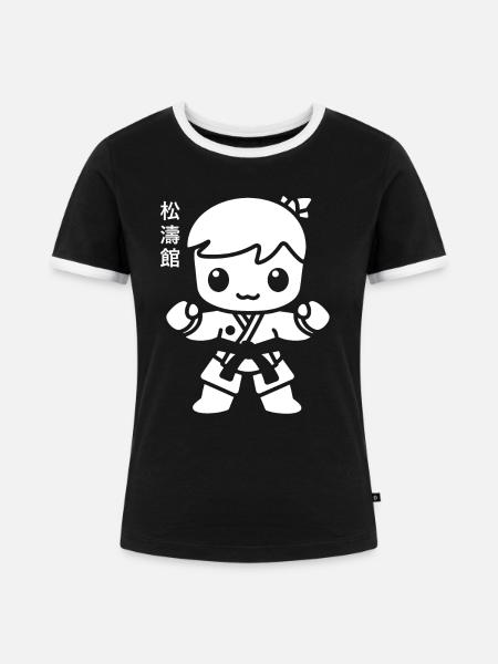 Karate - Frauen Kontrast-T-Shirt - Schwarz/Weiß