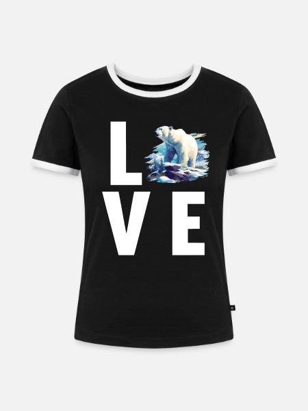 Polar Bear Eisbären Eisbär - Frauen Kontrast-T-Shirt - Schwarz/Weiß