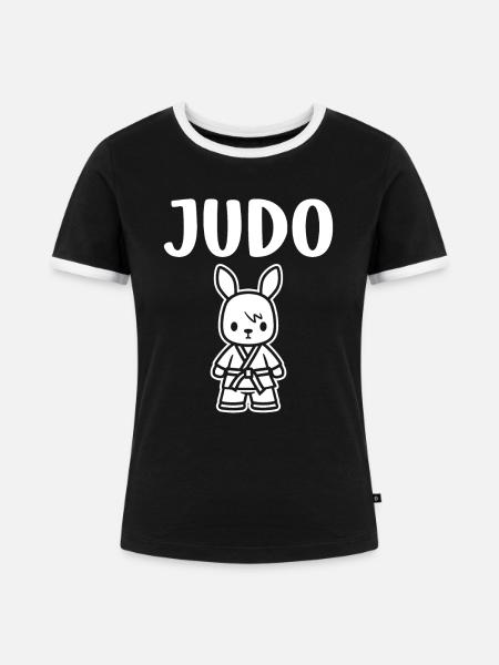 Judo - Frauen Kontrast-T-Shirt - Schwarz/Weiß
