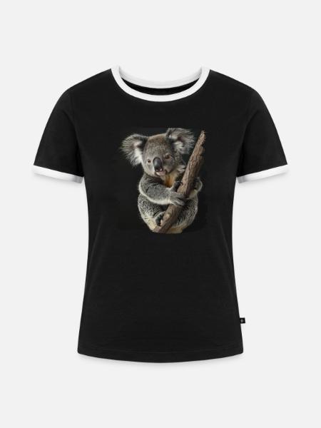 Koalas Koala - Frauen Kontrast-T-Shirt - Schwarz/Weiß