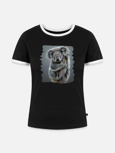 Koalas Koala - Frauen Kontrast-T-Shirt - Schwarz/Weiß