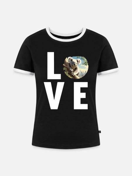 Koalas Koala - Frauen Kontrast-T-Shirt - Schwarz/Weiß