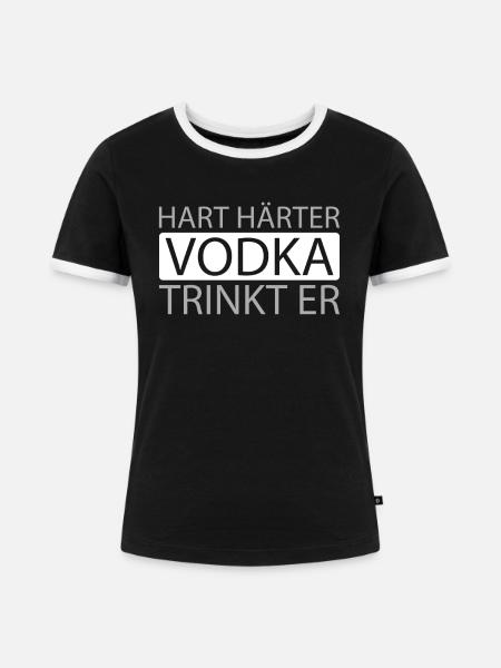 Vodka Wodka - Frauen Kontrast-T-Shirt - Schwarz/Weiß