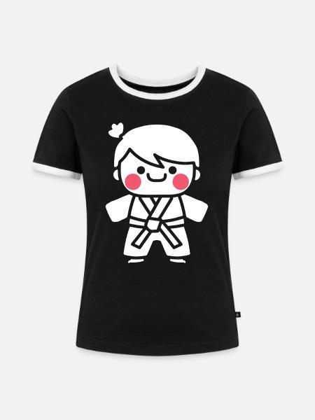 Jiu Jitsu - Frauen Kontrast-T-Shirt - Schwarz/Weiß