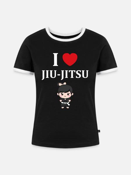 Jiu Jitsu - Frauen Kontrast-T-Shirt - Schwarz/Weiß