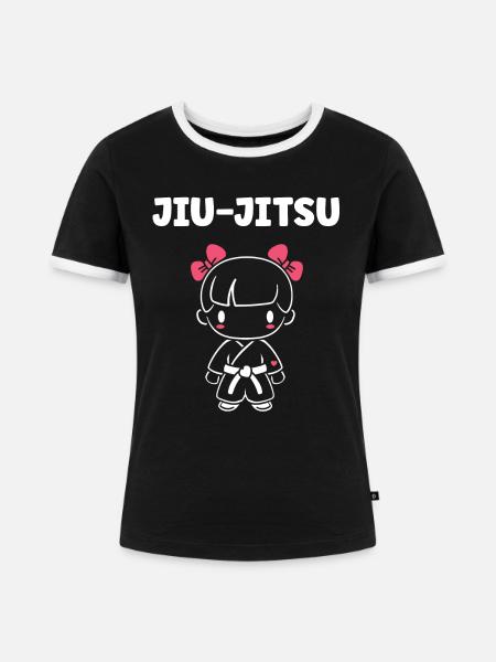 Jiu Jitsu - Frauen Kontrast-T-Shirt - Schwarz/Weiß