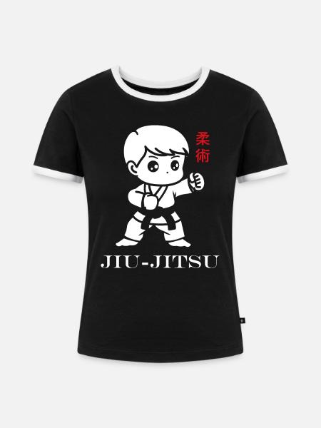 Jiu Jitsu - Frauen Kontrast-T-Shirt - Schwarz/Weiß