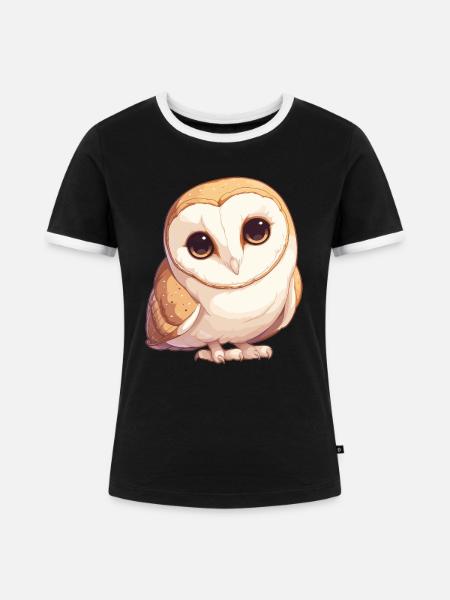 Barn Owl Schleiereulen Schleiereule - Frauen Kontrast-T-Shirt - Schwarz/Weiß