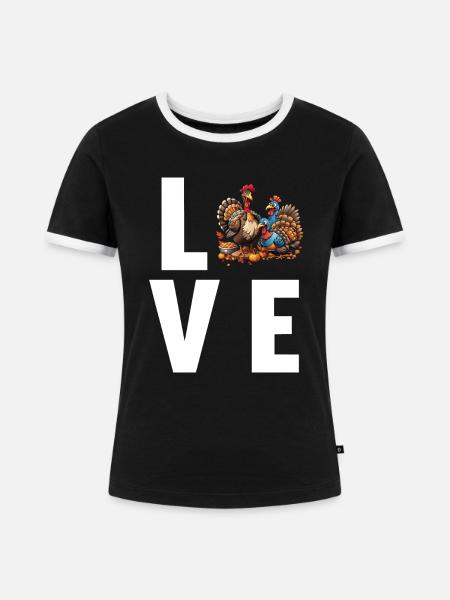 Turkey Truthähne Truthahn - Frauen Kontrast-T-Shirt - Schwarz/Weiß