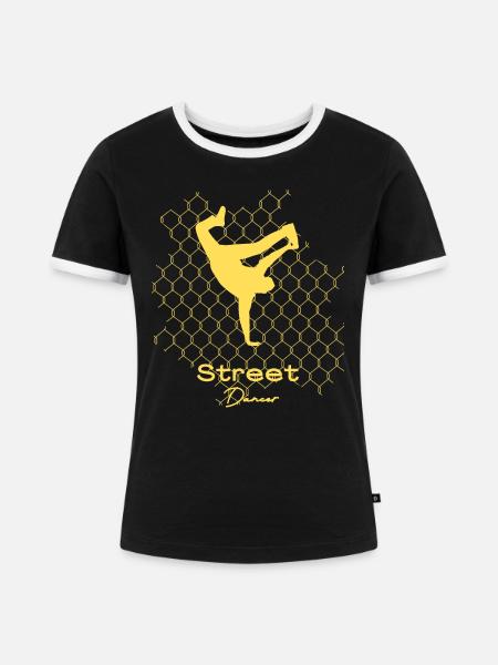 Street Dancer - Frauen Kontrast-T-Shirt - Schwarz/Weiß