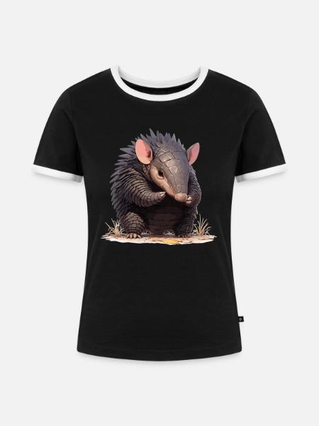 Armadillo Gürteltiere Gürteltier - Frauen Kontrast-T-Shirt - Schwarz/Weiß